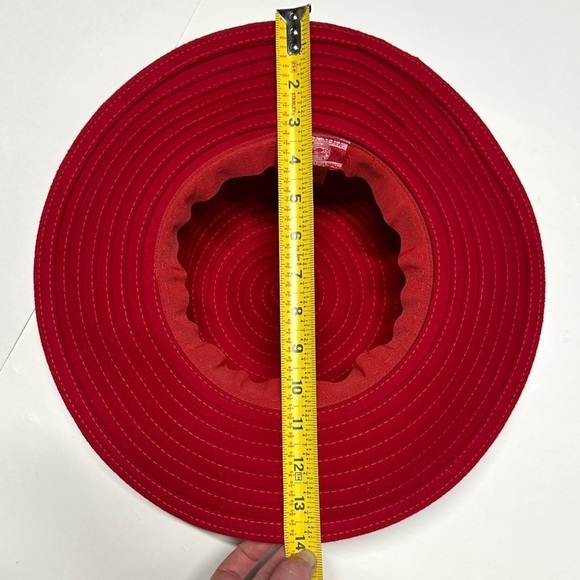 Vintage Scala Red 100% Wool Floppy Felt Soft Sun Beach Hat 14 Inches - Picture 10 of 10